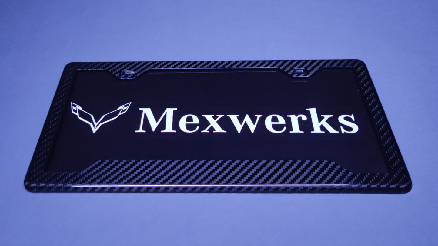 Porta Placa Fibra de Carbono Real Forjada Genuina