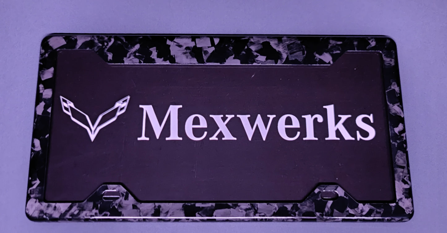 Porta Placa Fibra de Carbono Real Forjada Genuina