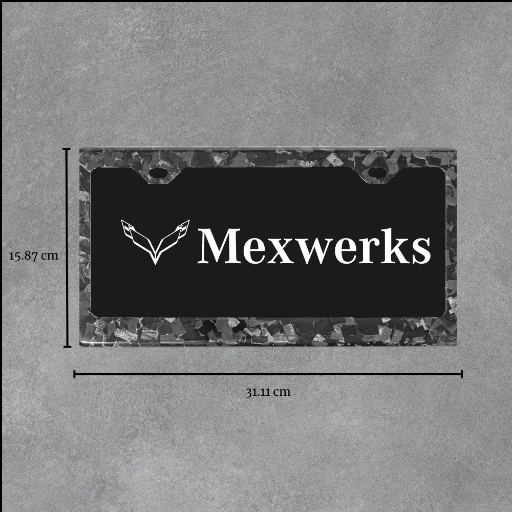 Porta Placa Marco de Fibra Carbono Real Forjada